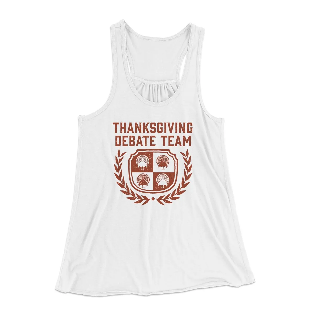 Thanksgiving Debate Team Funny Thanksgiving Women's Flowey Tank Top