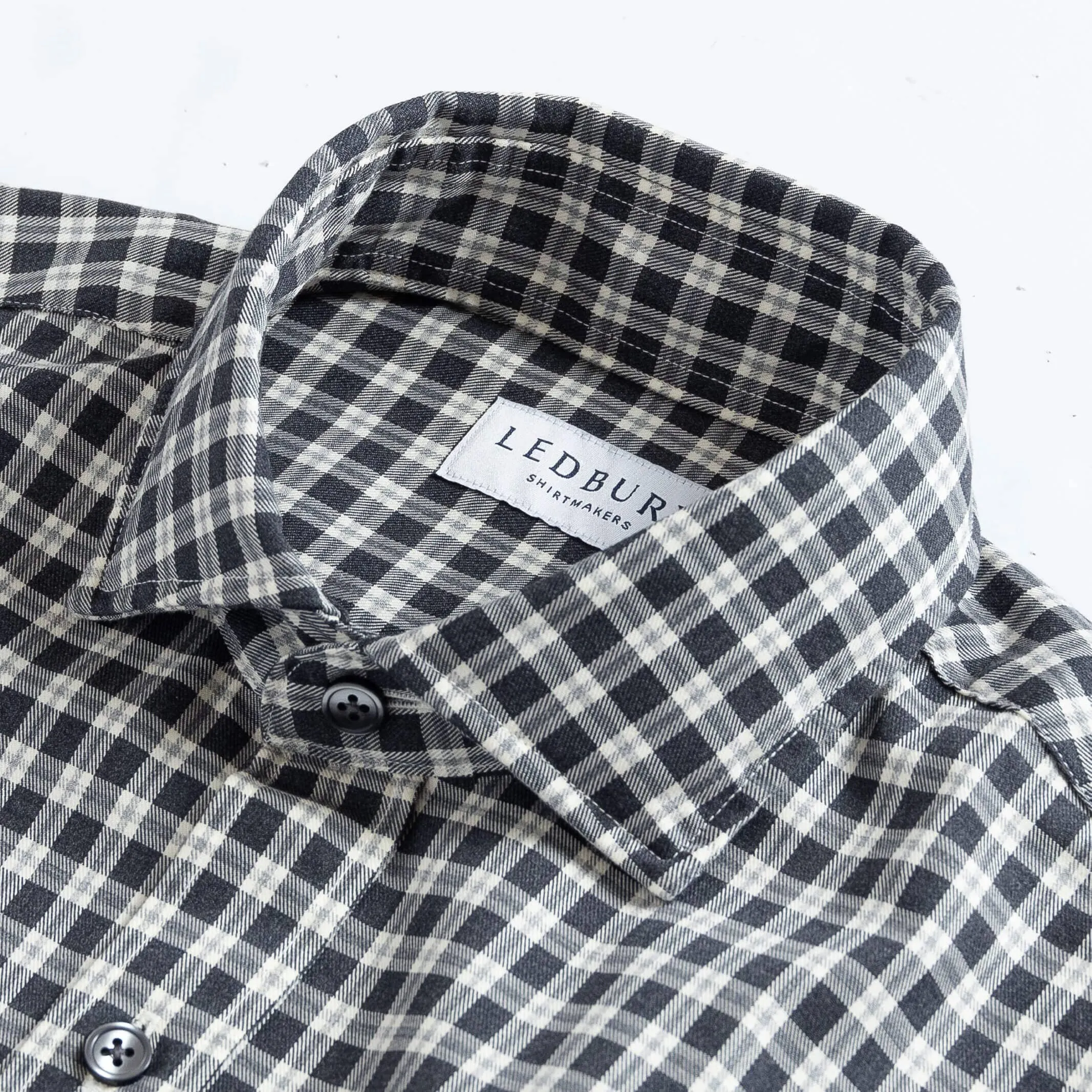 The Charcoal Thomas Mason Hartney Flannel Custom Shirt