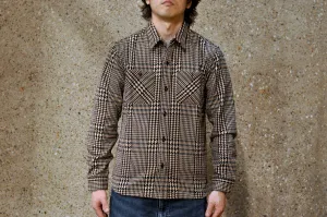 The Flat Head 12oz Glencheck Selvage Flannel Workshirt (Cookie)