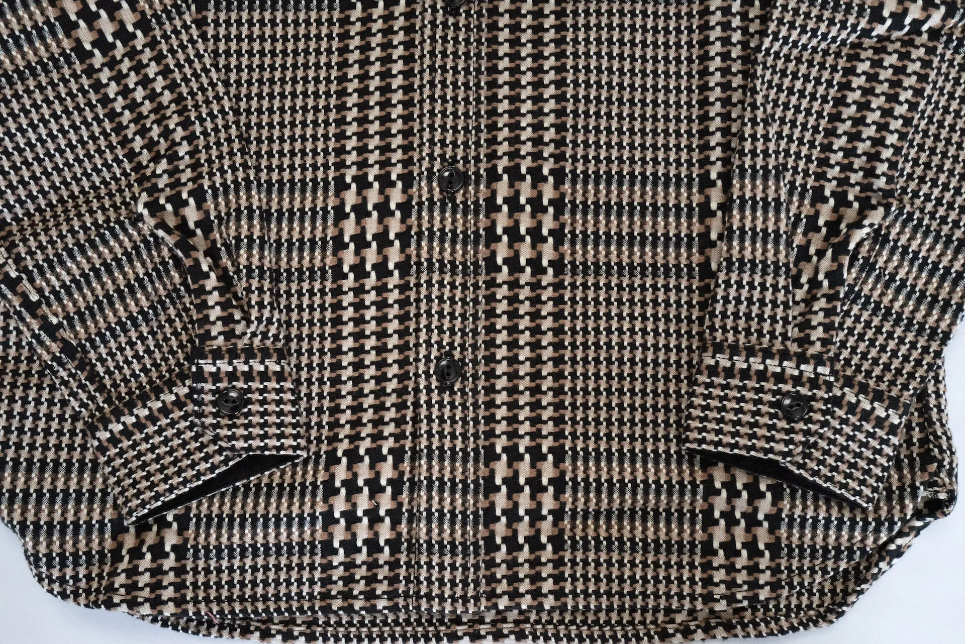 The Flat Head 12oz Glencheck Selvage Flannel Workshirt (Cookie)