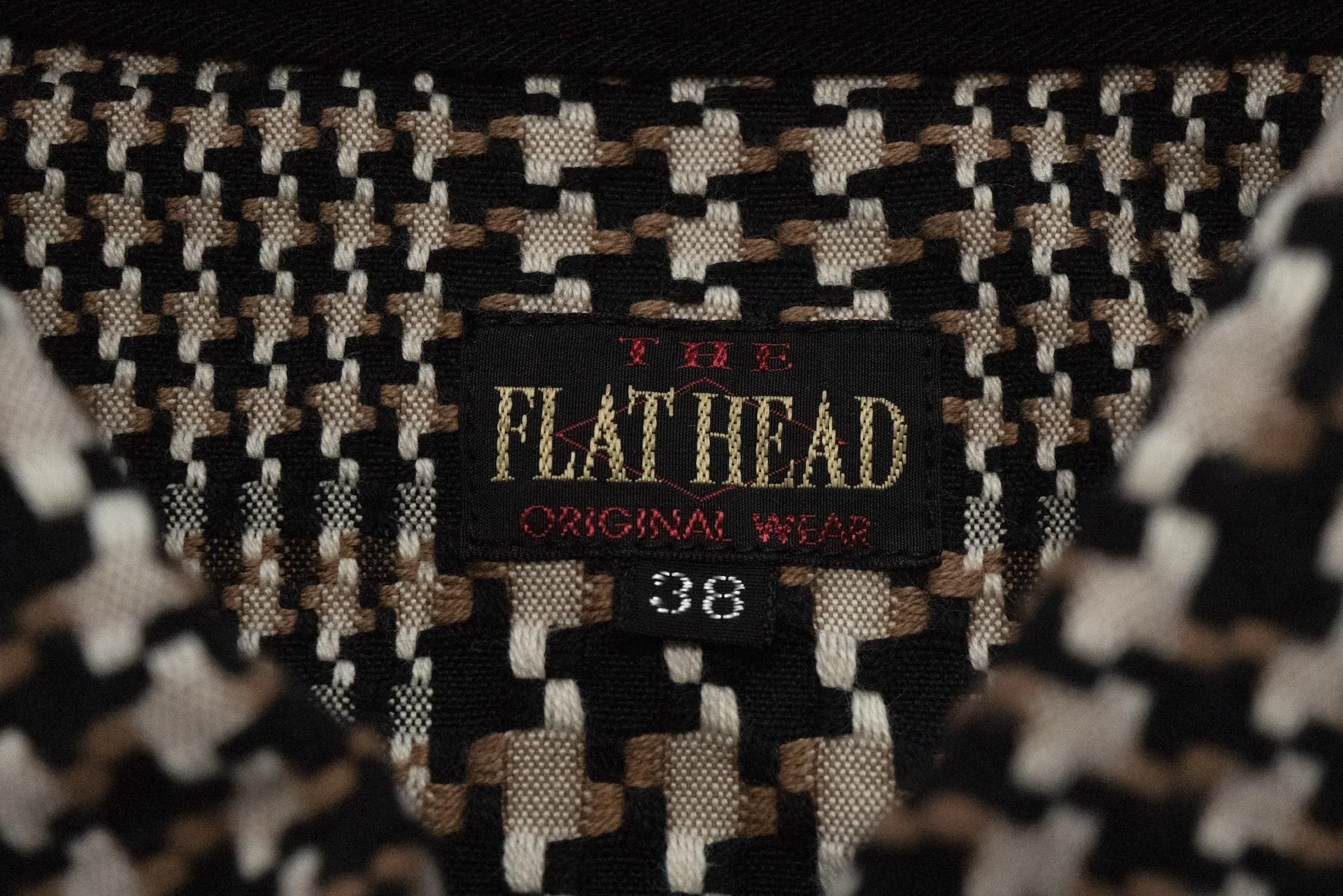 The Flat Head 12oz Glencheck Selvage Flannel Workshirt (Cookie)