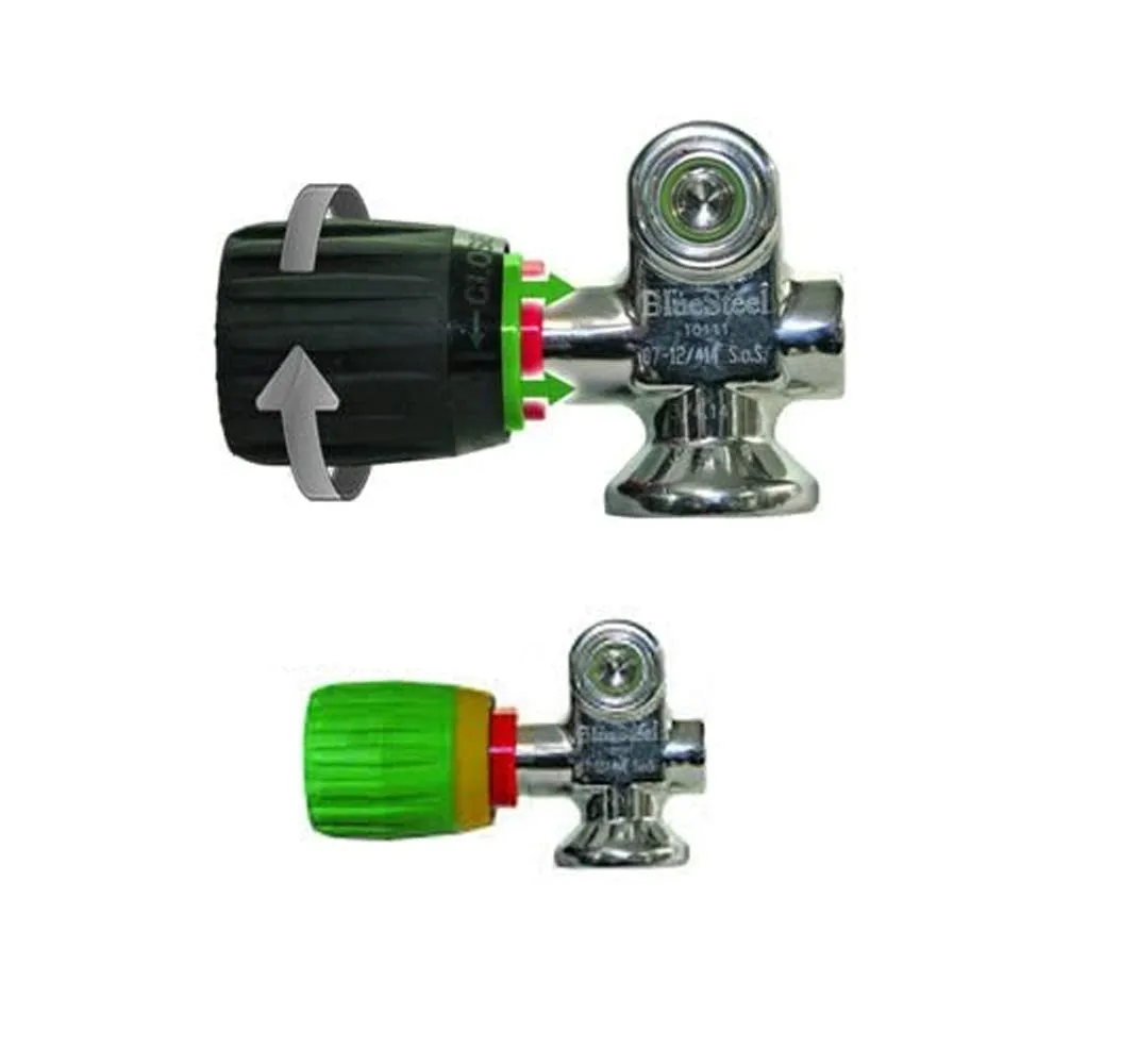 The Vindicator Visual Safety Tank Valve Air On/Off Color Indicator for Scuba Diving Cylinder (Model 2 Black)