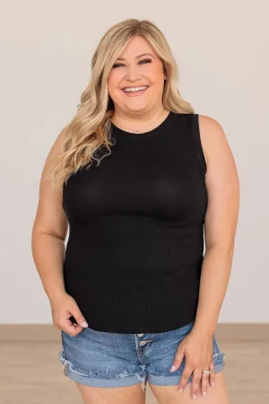 Thread & Supply Kiss Me Hard Ribbed Top- Black