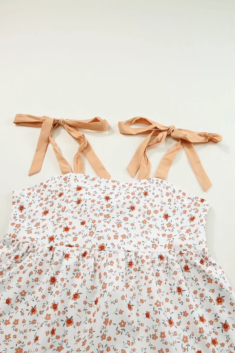 Tied Shoulder Floral Babydoll Tank