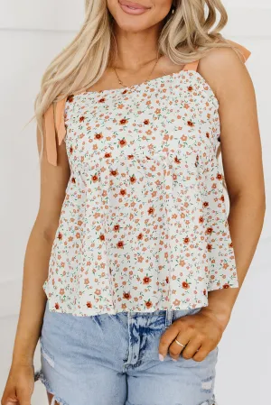 Tied Shoulder Floral Babydoll Tank
