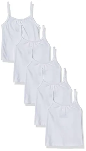 Toddler Cotton Cami Multipack for Girls (Hanes, 5-Pack Assorted, White, Size 4T/5T)