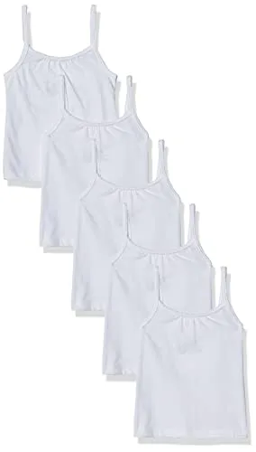 Toddler Cotton Cami Multipack for Girls (Hanes, 5-Pack Assorted, White, Size 4T/5T)