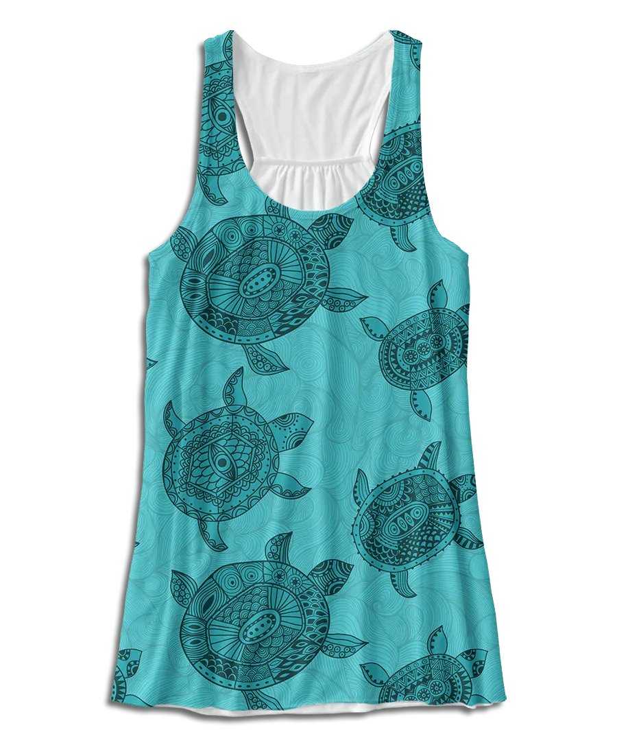 Tribal Sea Turtle Racerback Tank Top
