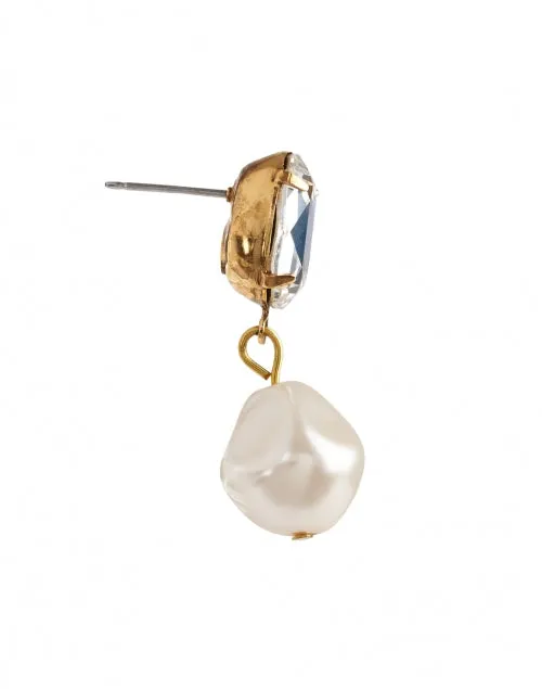 Tunis Crystal and Pearl Drop Earrings