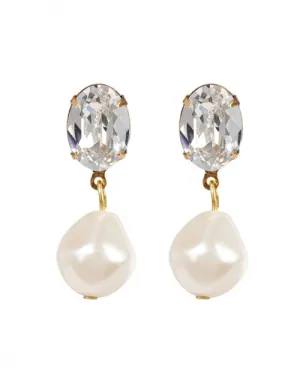 Tunis Crystal and Pearl Drop Earrings