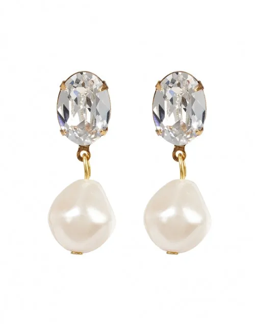 Tunis Crystal and Pearl Drop Earrings