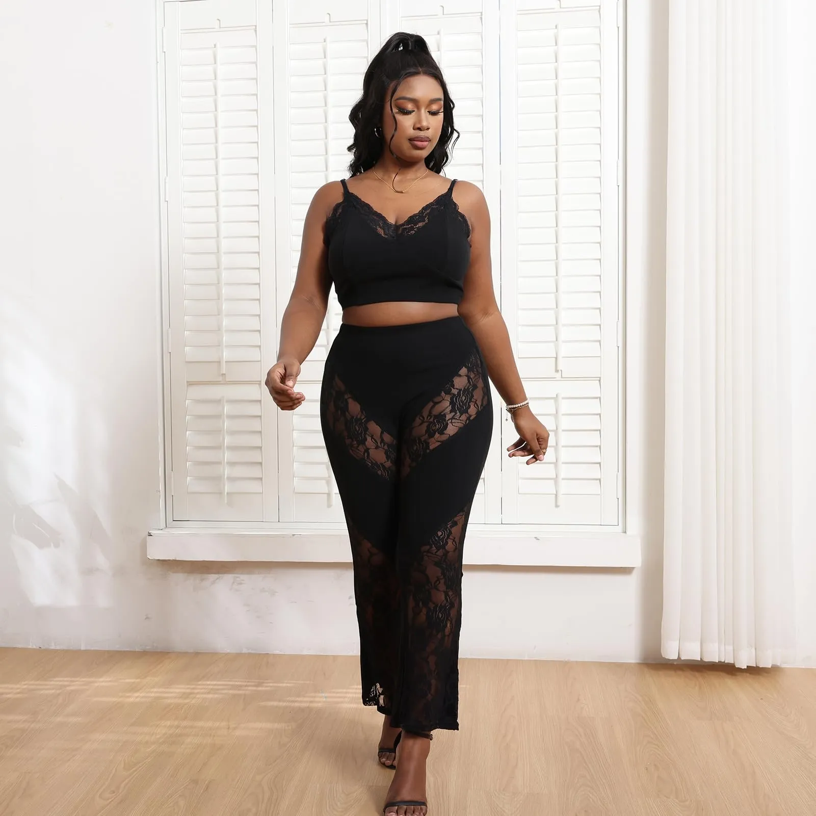 Two Piece Tank Top High Waist Skinny Pants Legging Set
