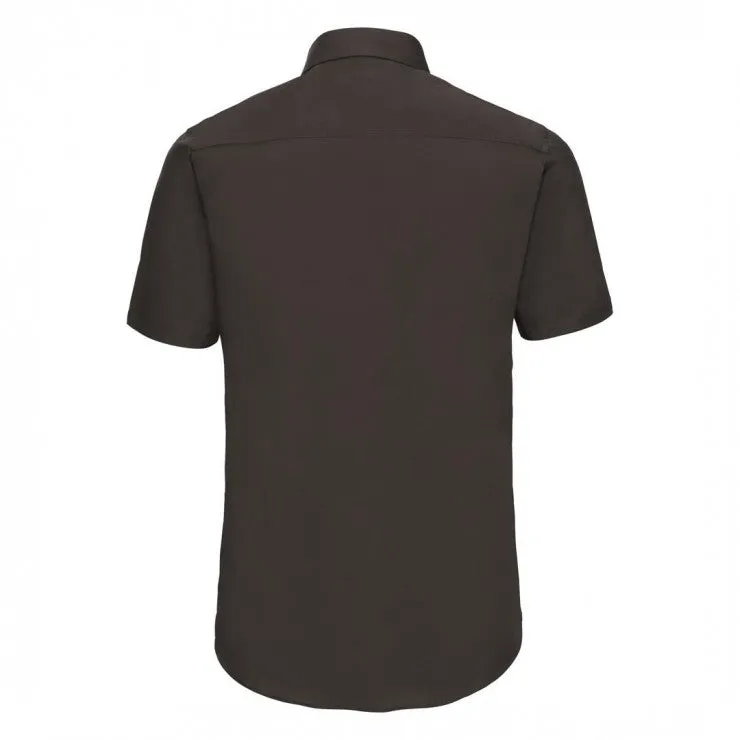Uneek UC702 Men’s Pinpoint Oxford Shirt Half Sleeve Black