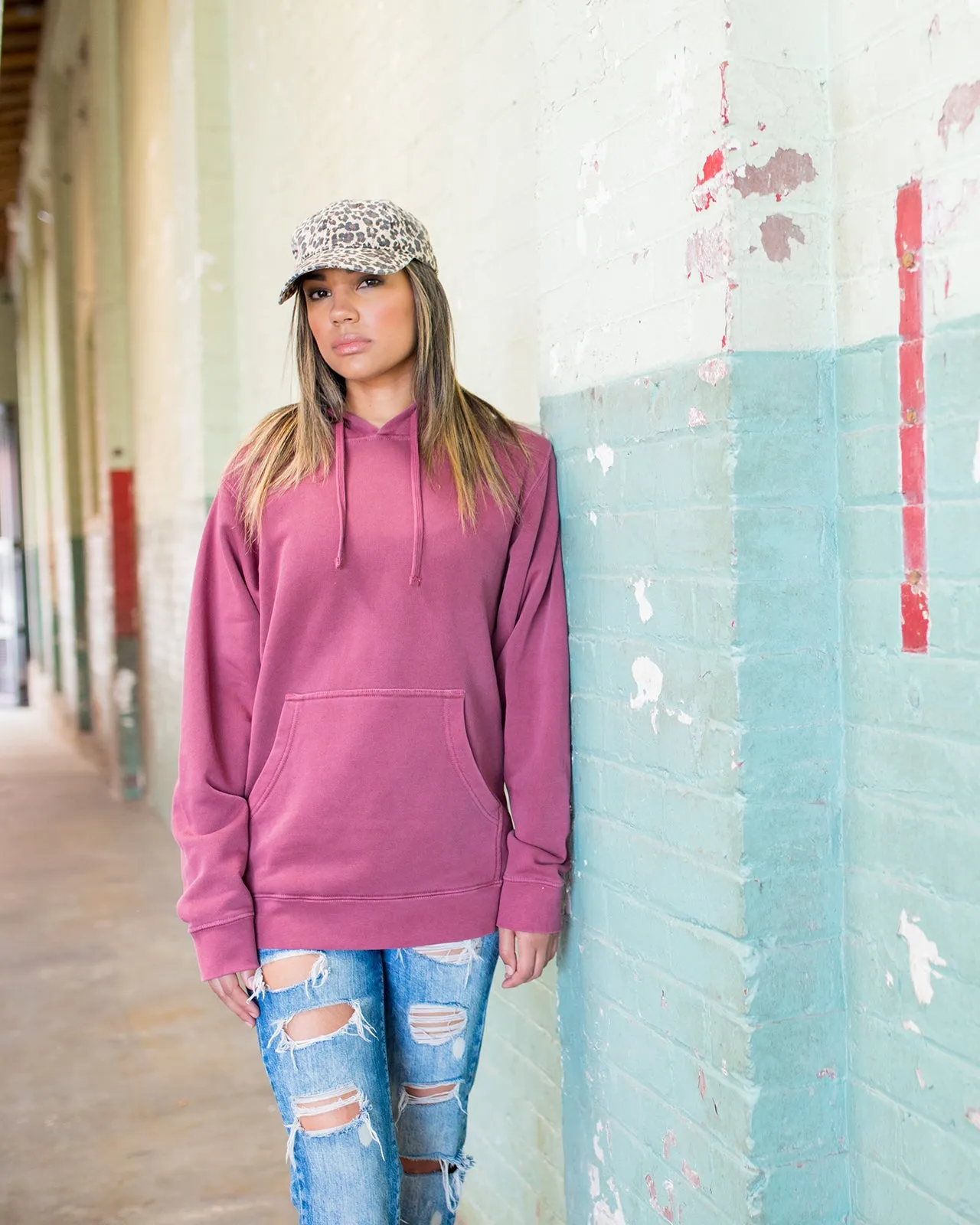 Unisex Midweight Pigment Dyed Hooded Pullover