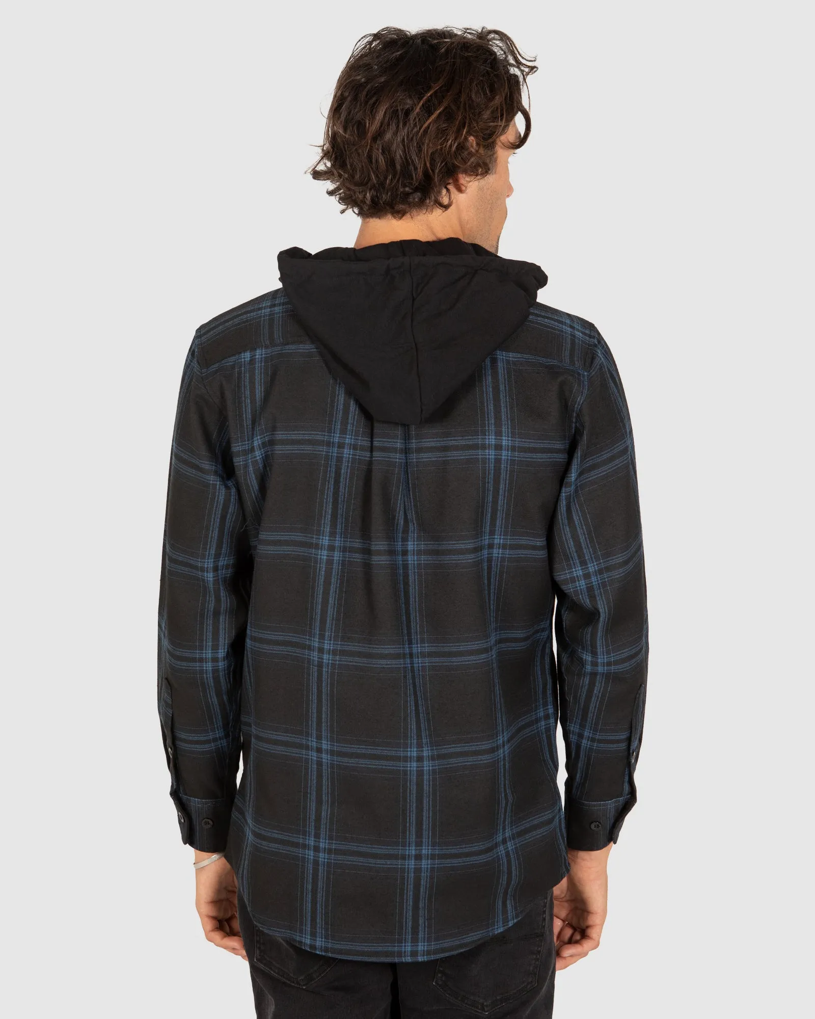 UNIT Chester Mens Hooded Flannel Shirt