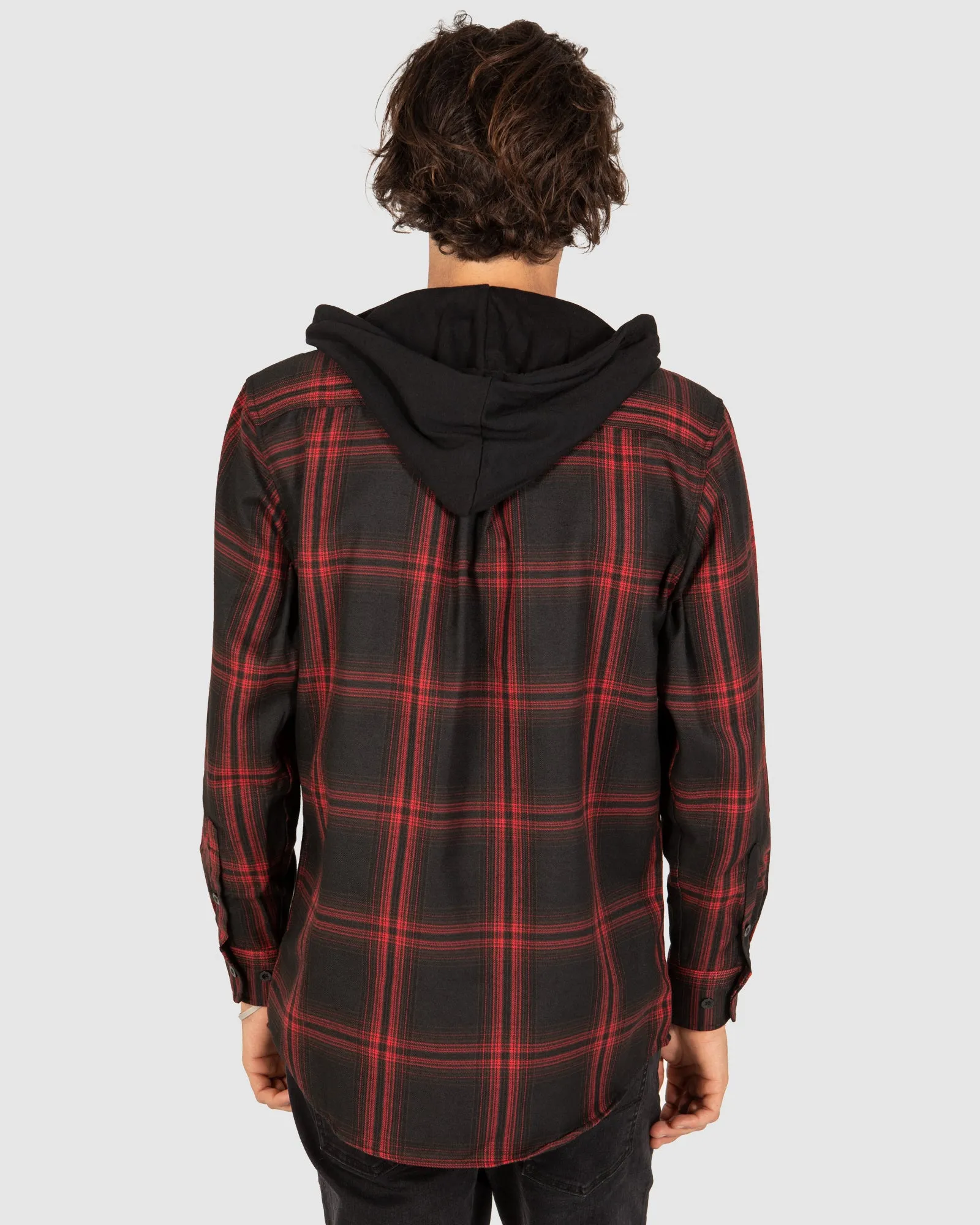 UNIT Chester Mens Hooded Flannel Shirt