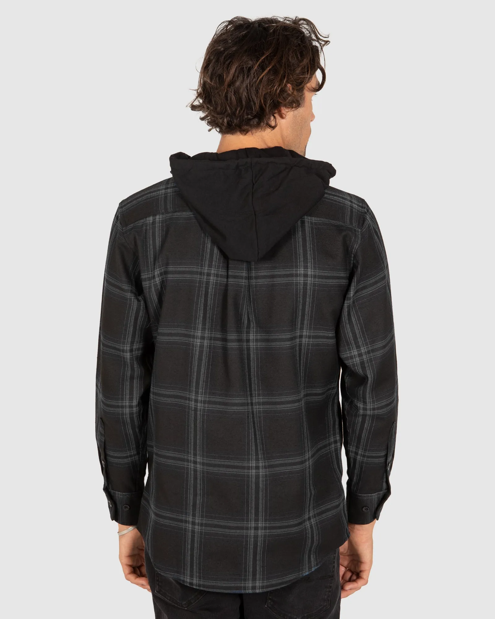 UNIT Chester Mens Hooded Flannel Shirt