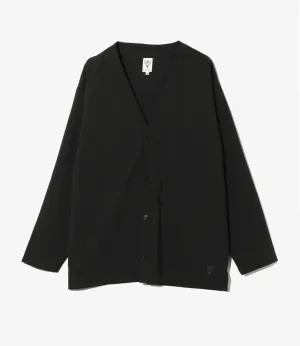 V-Neck Cardigan - Poly Oxford