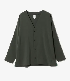 V-Neck Cardigan - Poly Oxford