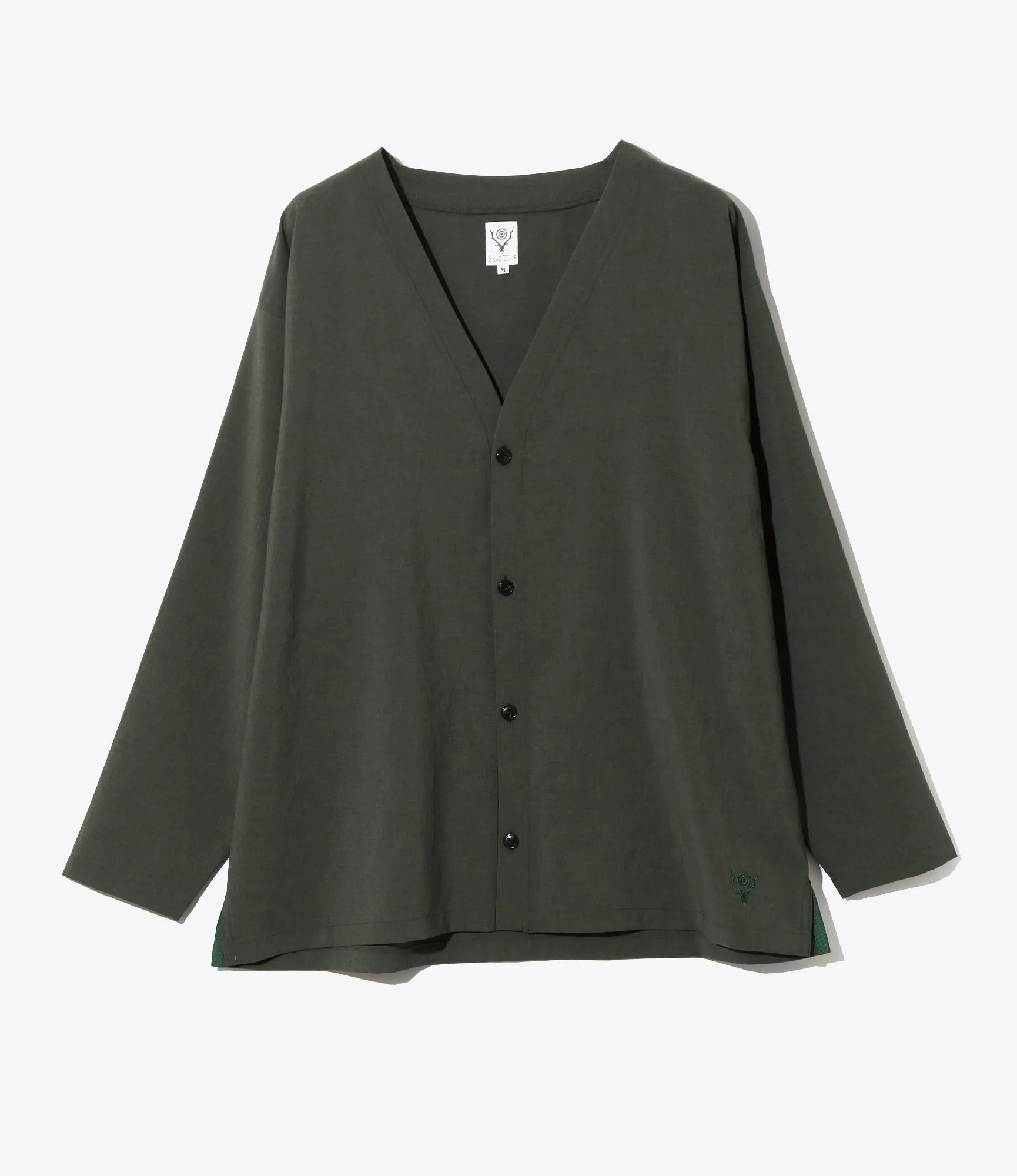V-Neck Cardigan - Poly Oxford