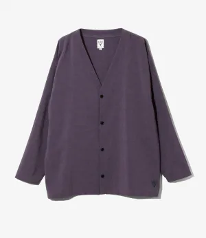 V-Neck Cardigan - Poly Oxford