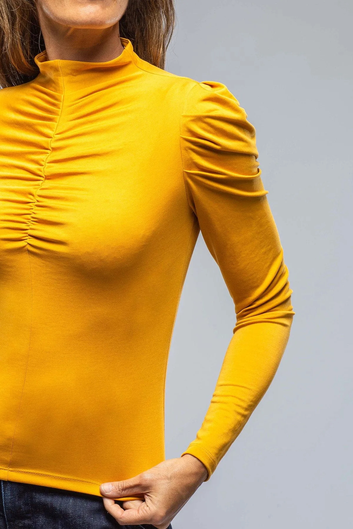 Veronica Shirred Top In Yellow