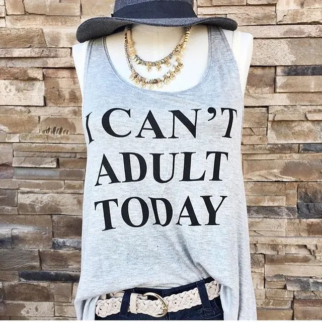 Vest Tops Letter Printed Tank Top