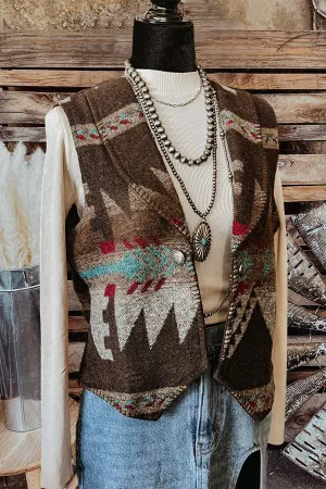 Vintage Aztec Print Vest