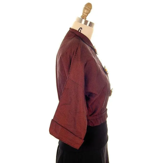 Vintage Changeable Silk Blouse Amazing Buttons 1930s Provenance Med Sonja Loew