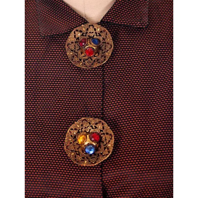 Vintage Changeable Silk Blouse Amazing Buttons 1930s Provenance Med Sonja Loew
