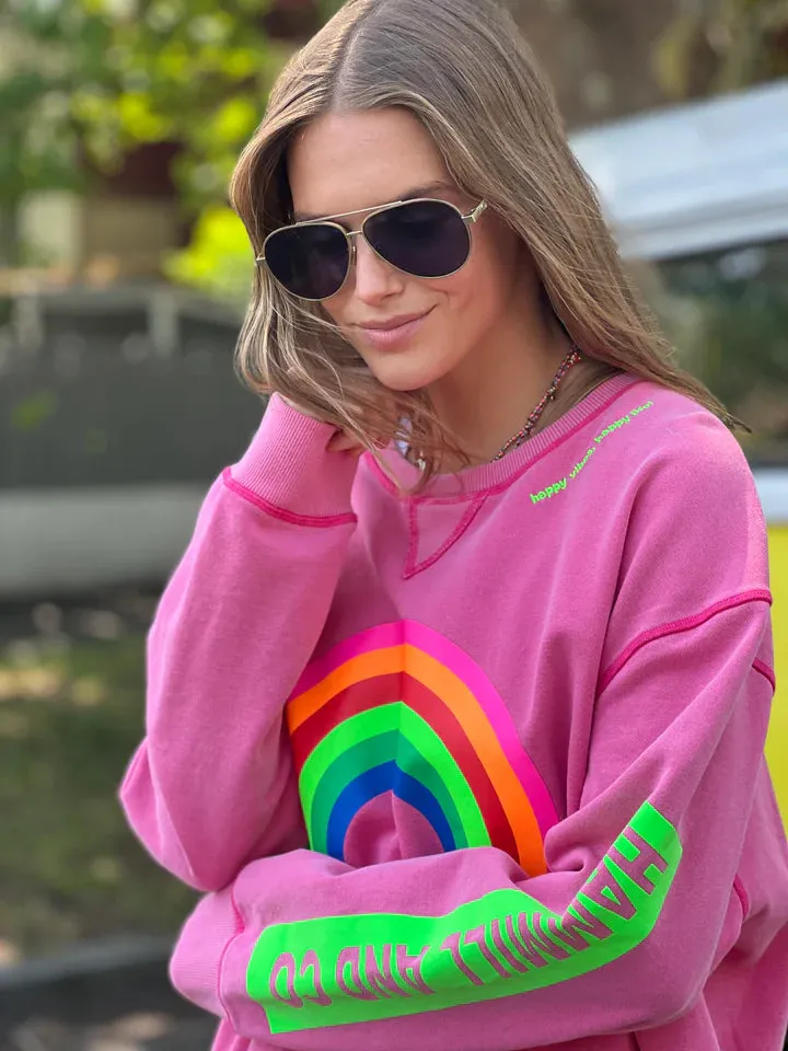 Vintage Rainbow Sweat Washed Pink