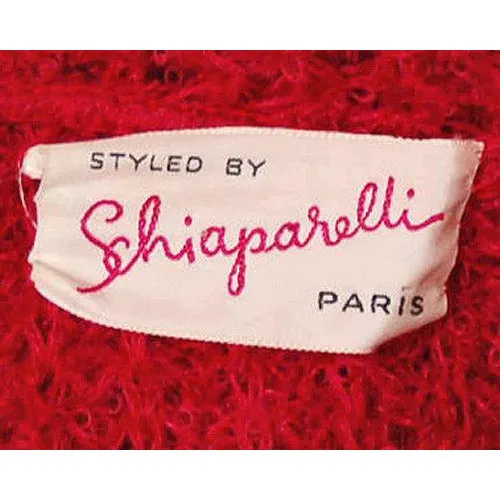 Vintage Schiaparelli Sweater Raspberry Wool  1950S Large