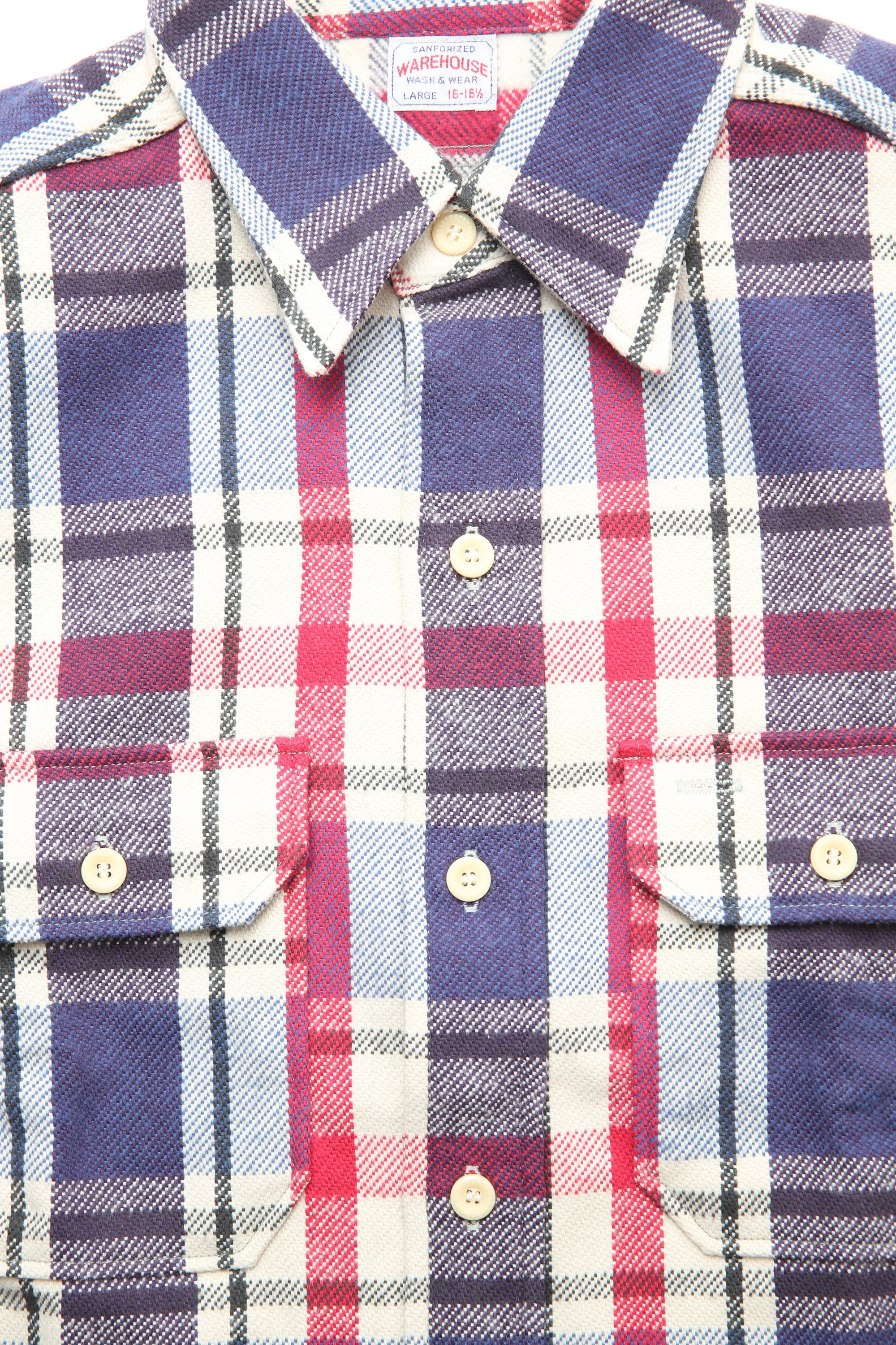 Warehouse & Co. Lot 3104 - Flannel Shirt D-2 - Blue (No Wash)