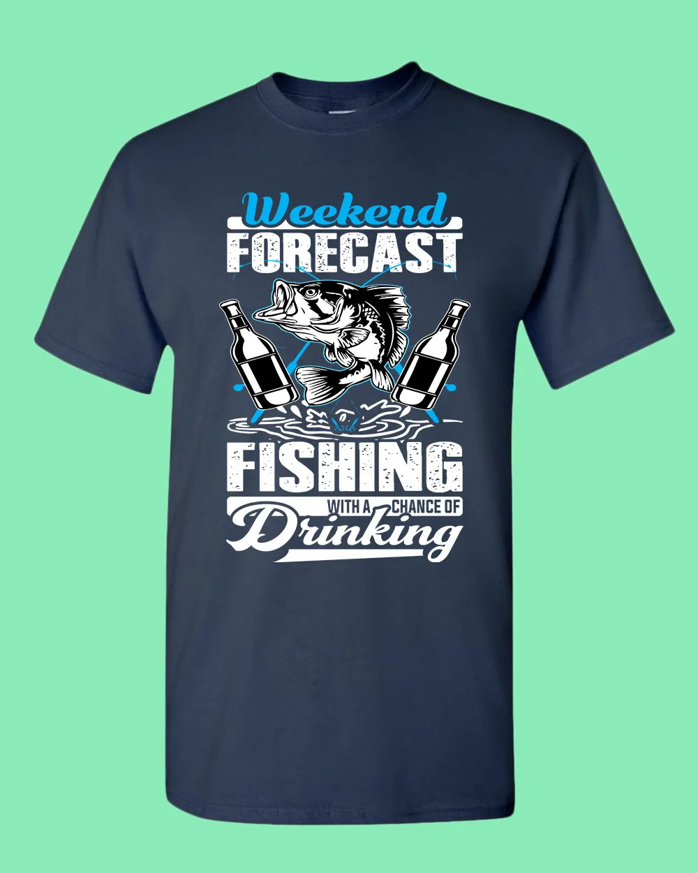 Weekend forecast fishing t-shirt