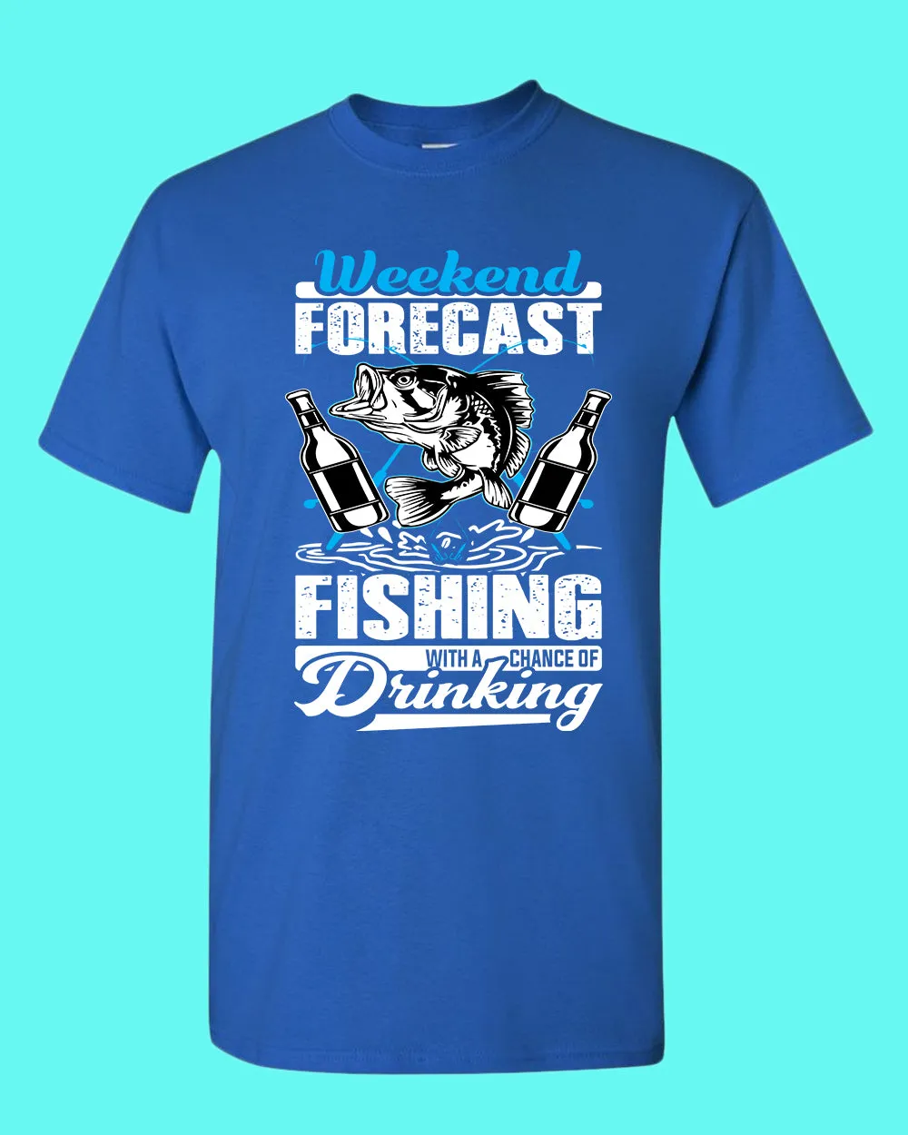 Weekend forecast fishing t-shirt