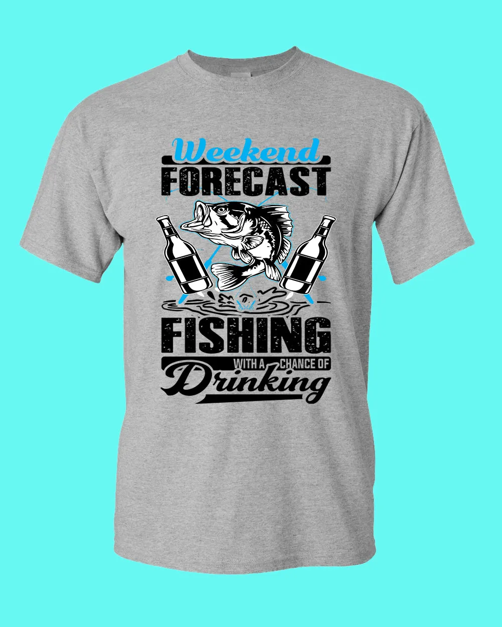 Weekend forecast fishing t-shirt