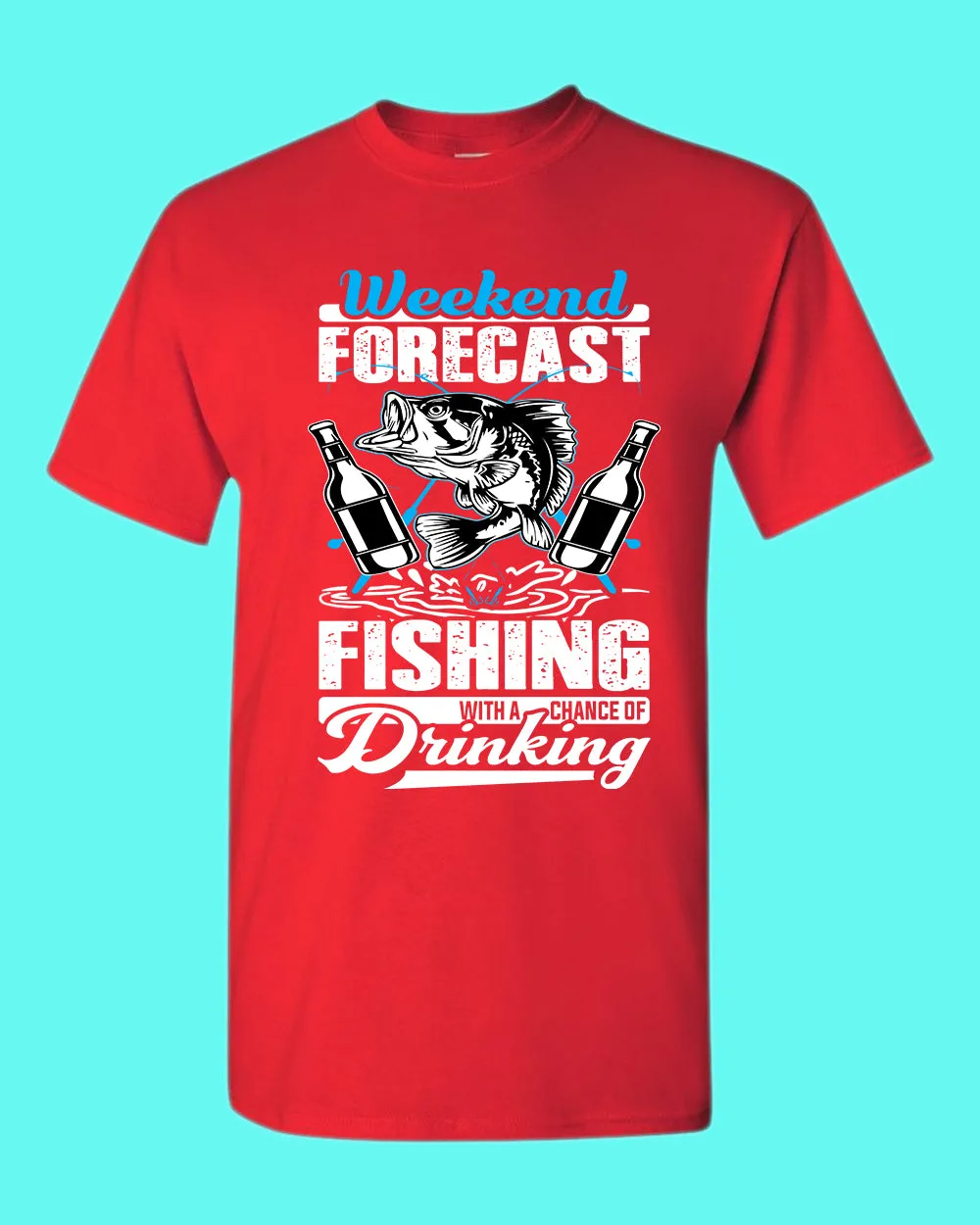 Weekend forecast fishing t-shirt