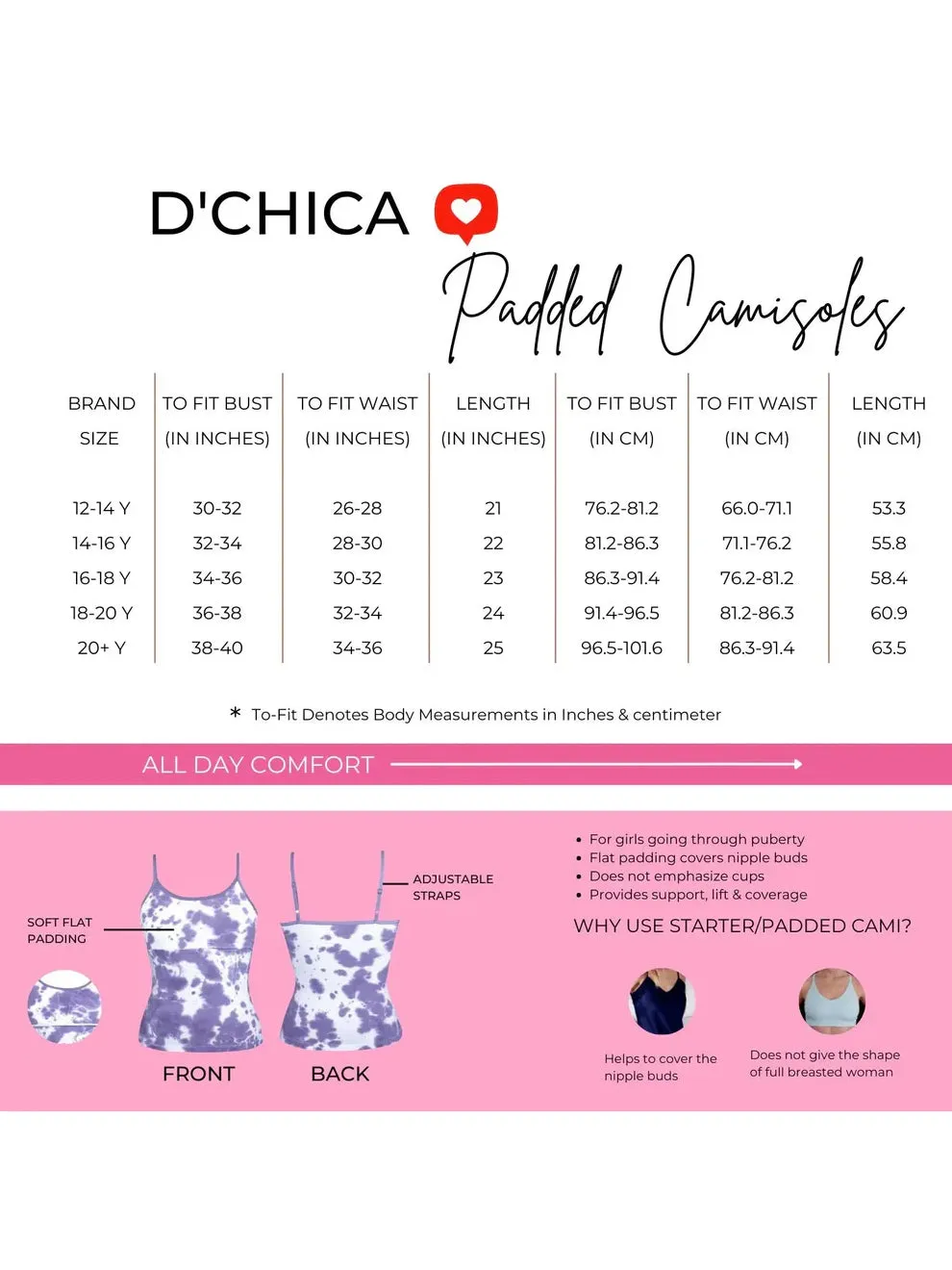 White & Black High Coverage Cotton Starter Camisole Bra with Adjustable Strap - Black White / 12-14