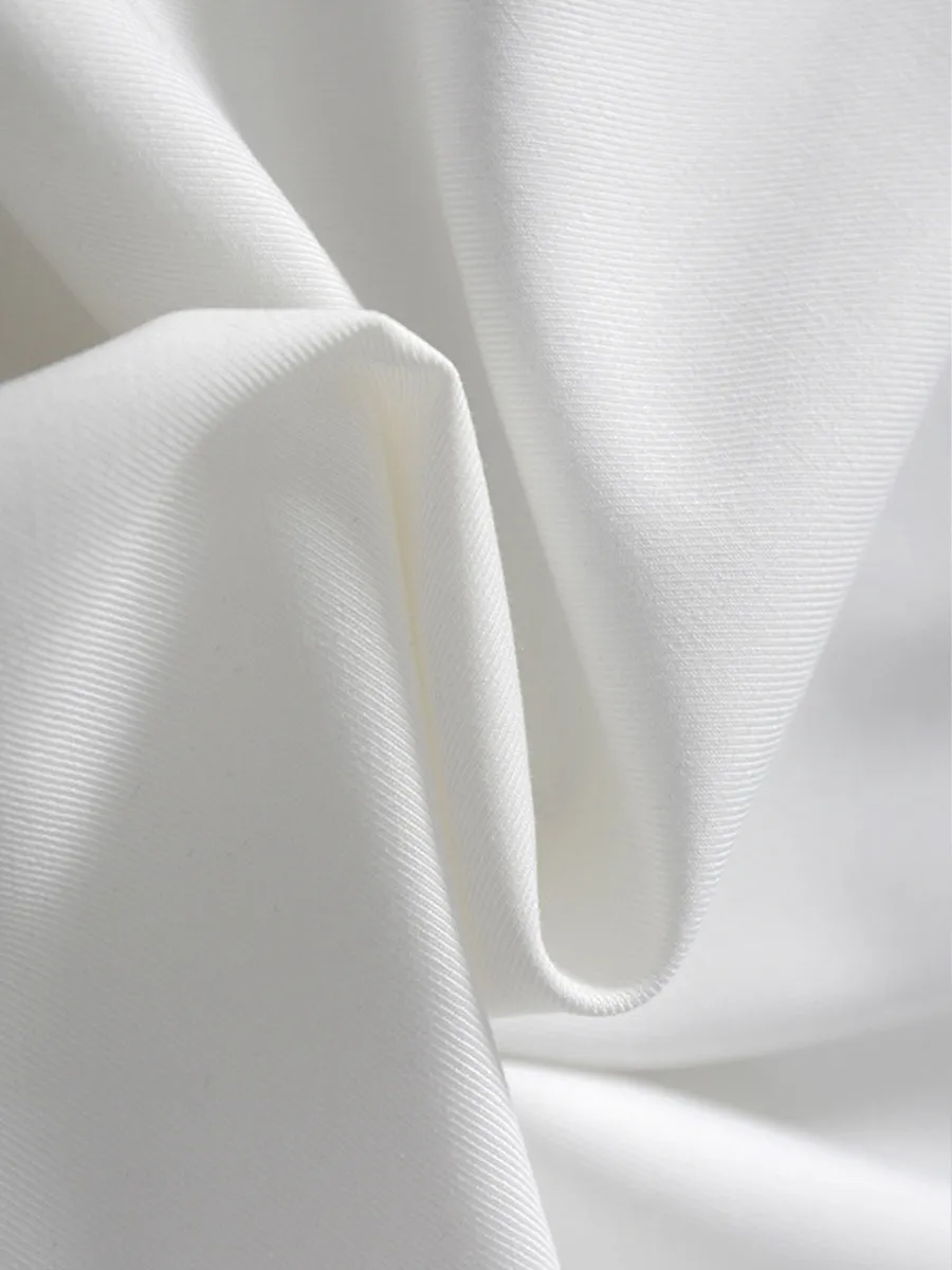 White Bubble Sleeve Shirt