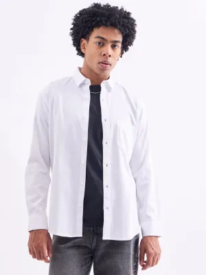 White Plain Cotton Stretch Shirt