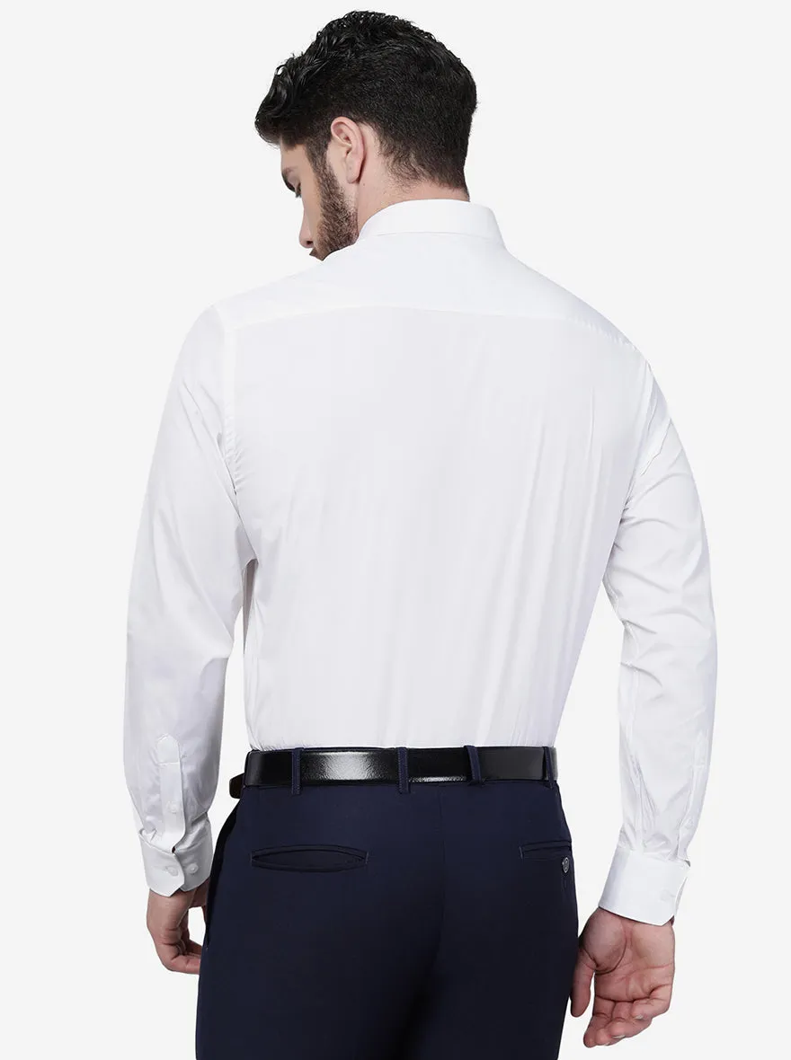 White Solid Regular Fit Formal Shirt | JadeBlue