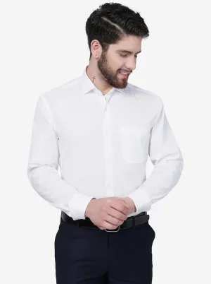 White Solid Regular Fit Formal Shirt | JadeBlue