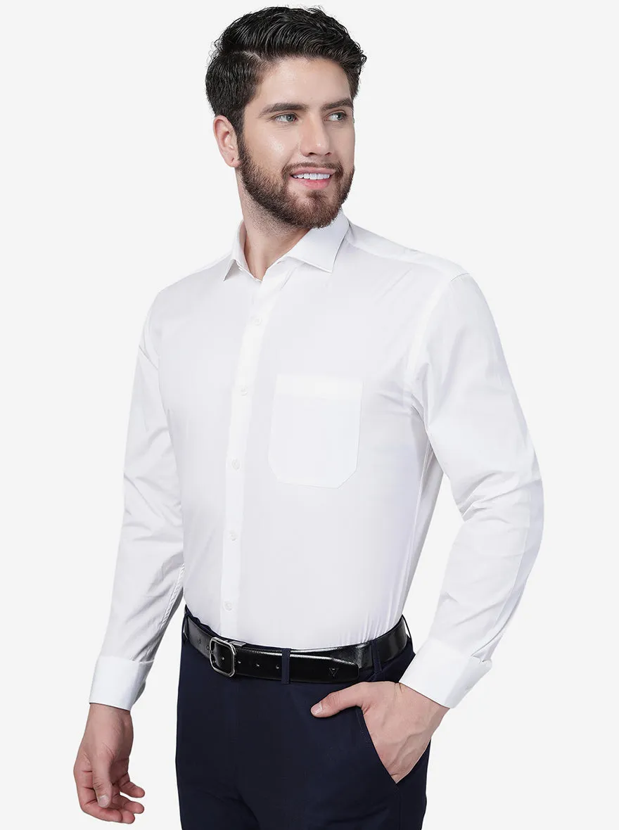 White Solid Regular Fit Formal Shirt | JadeBlue