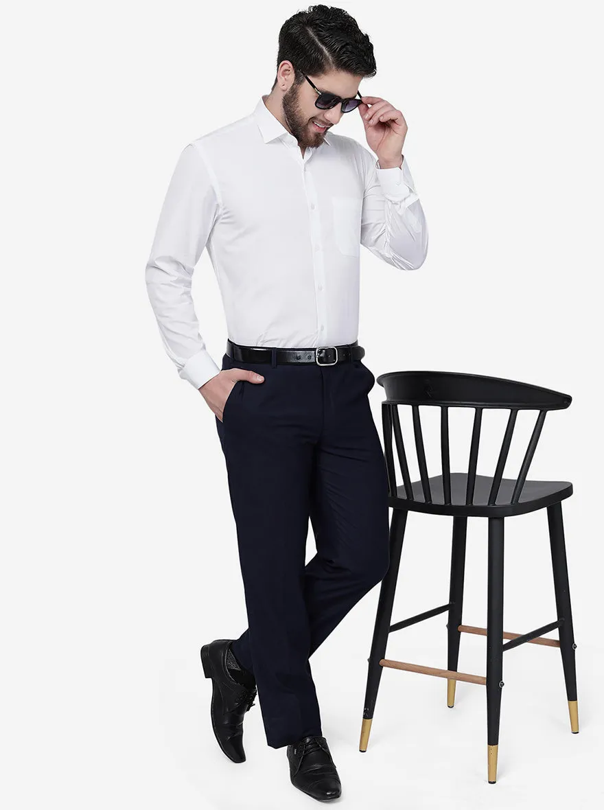 White Solid Regular Fit Formal Shirt | JadeBlue