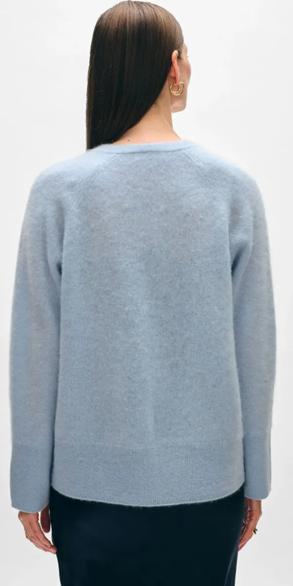 White   Warren Brushed Cashmere Easy VNeck