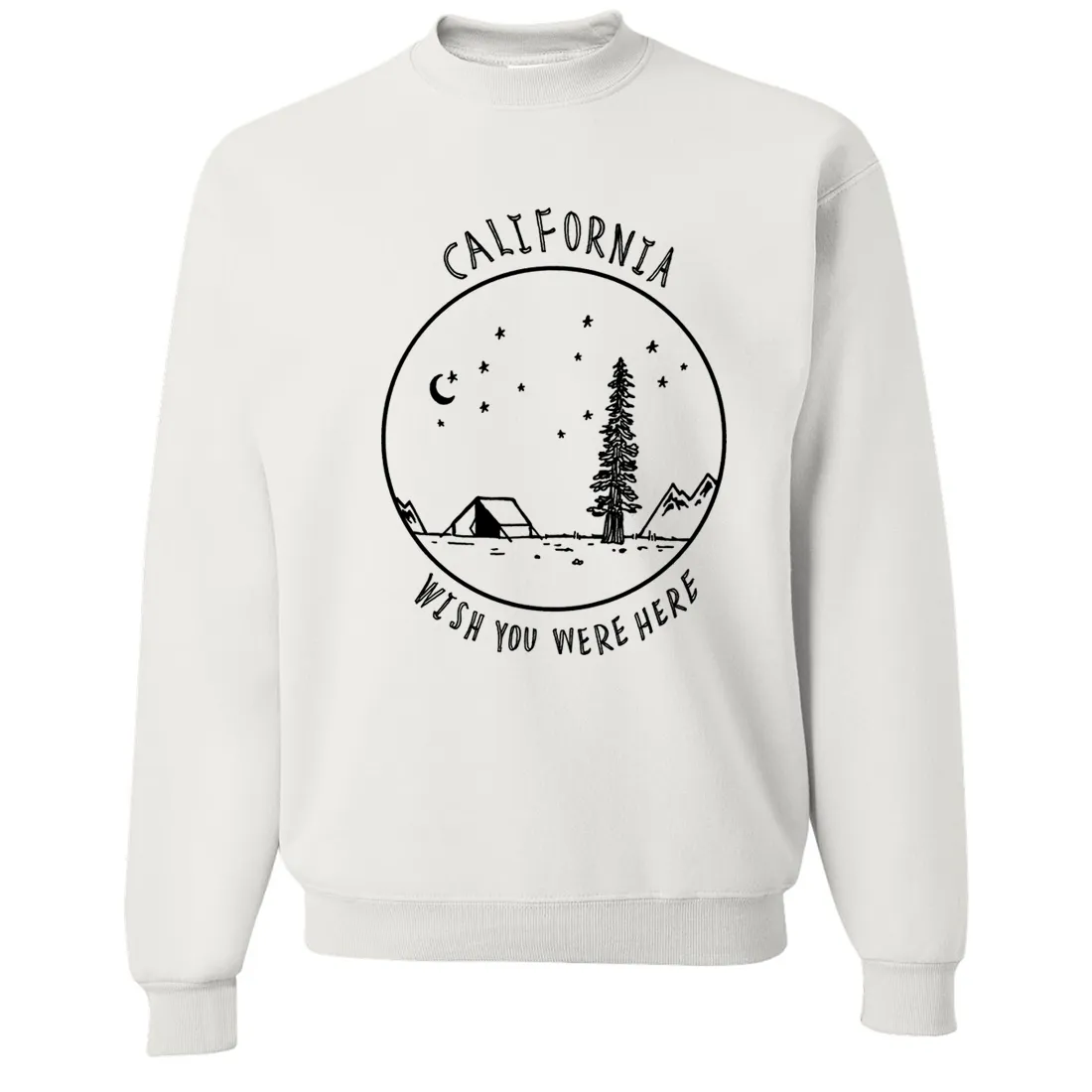 Wish You Were Here Black Print Crewneck Sweatshirt