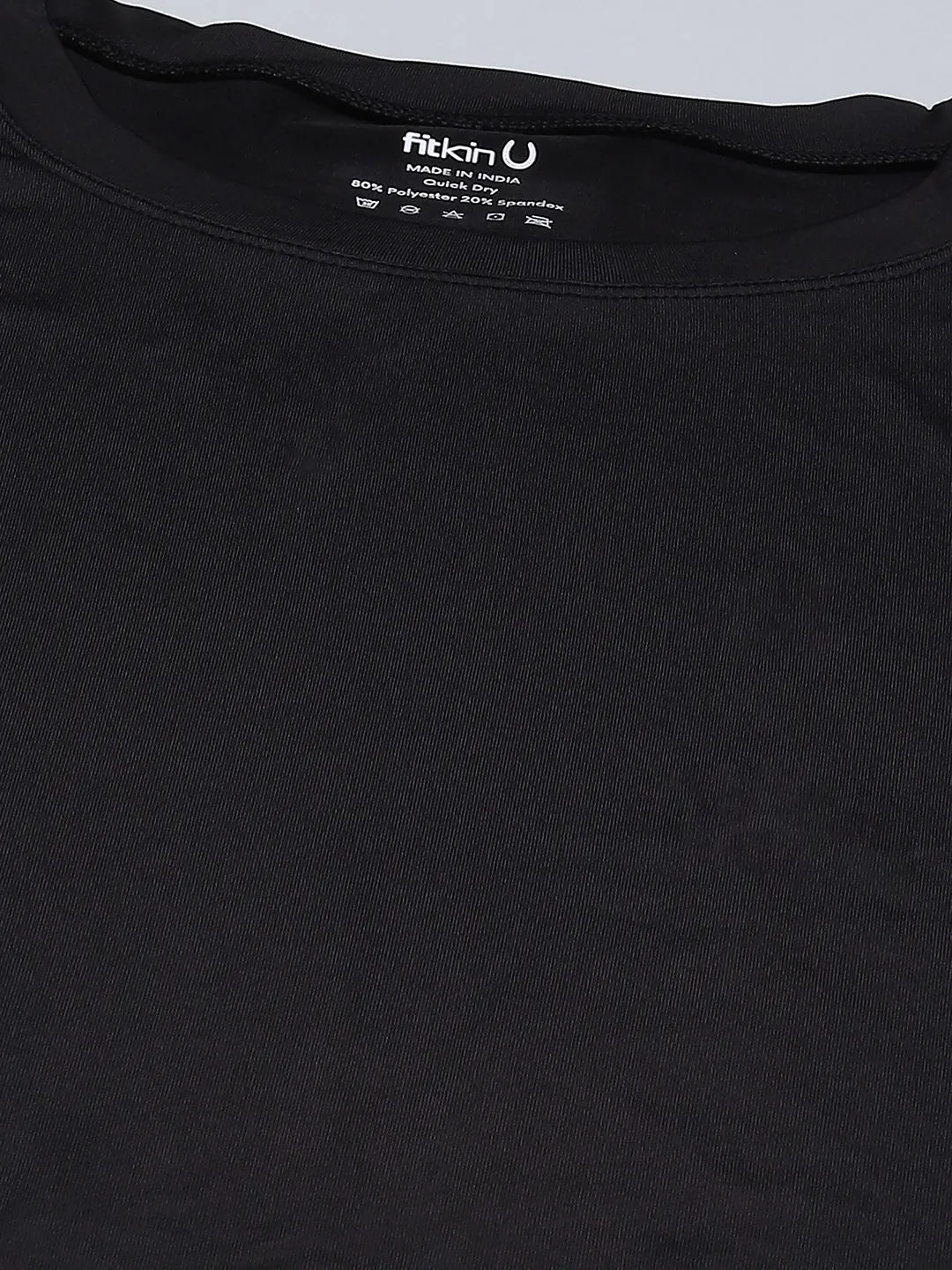 Women Black Solid Knitted Rapid-Dry T-shirt