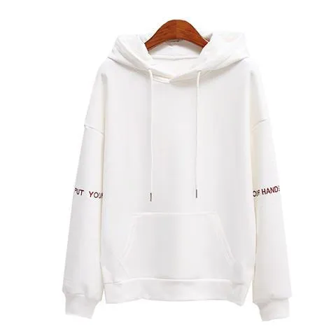Women Fashion Corduroy Hoodies Female Solid Color Embroidery Hooded Tops Tracksuit Sweatshirt Long Sleeve Casual Sportswear Coat