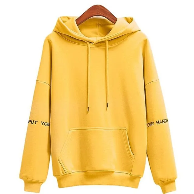 Women Fashion Corduroy Hoodies Female Solid Color Embroidery Hooded Tops Tracksuit Sweatshirt Long Sleeve Casual Sportswear Coat