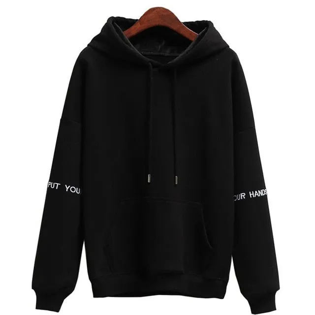 Women Fashion Corduroy Hoodies Female Solid Color Embroidery Hooded Tops Tracksuit Sweatshirt Long Sleeve Casual Sportswear Coat